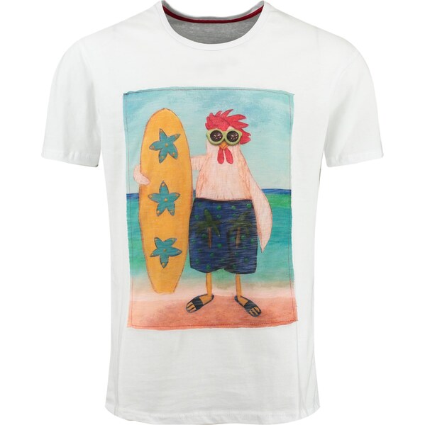 Key Largo Tričko Surfing Chicken telová / vodová / zlatá žltá / biela 62184508
