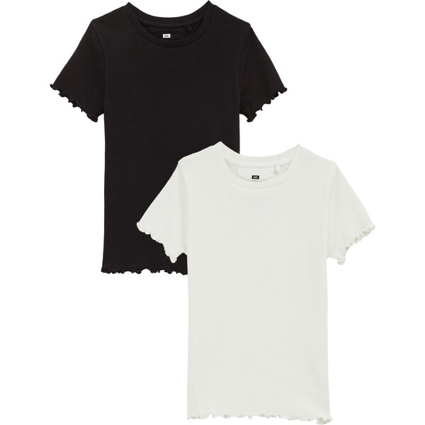 WE Fashion Tričko čierna / biela 62392126