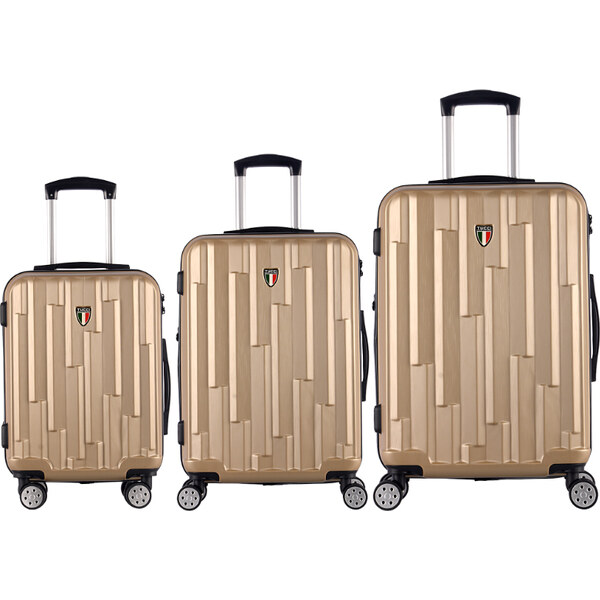 Sada cestovných kufrů TUCCI Riflettore T-0272/3 ABS - khaki 62194456