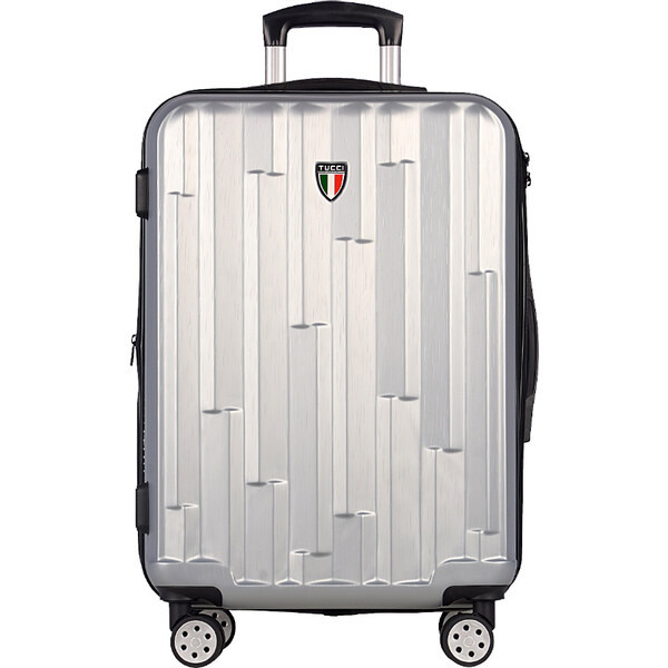 cestovný kufr TUCCI Riflettore T-0272/3-L ABS - strieborná 62194455
