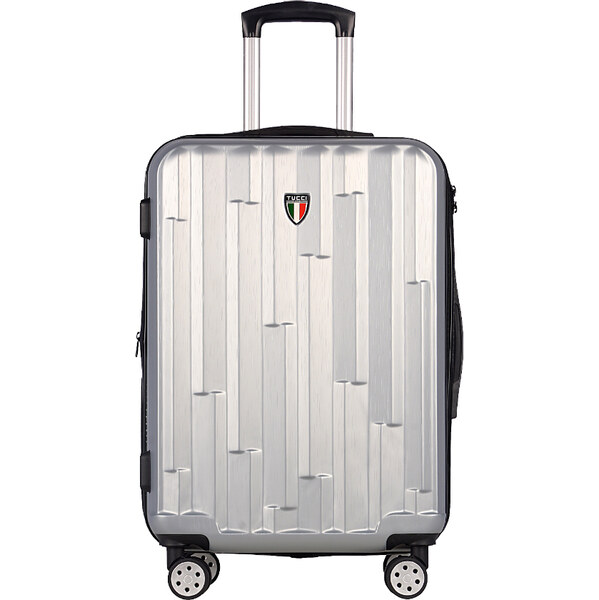 cestovný kufr TUCCI Riflettore T-0272/3-M ABS - strieborná 62194451