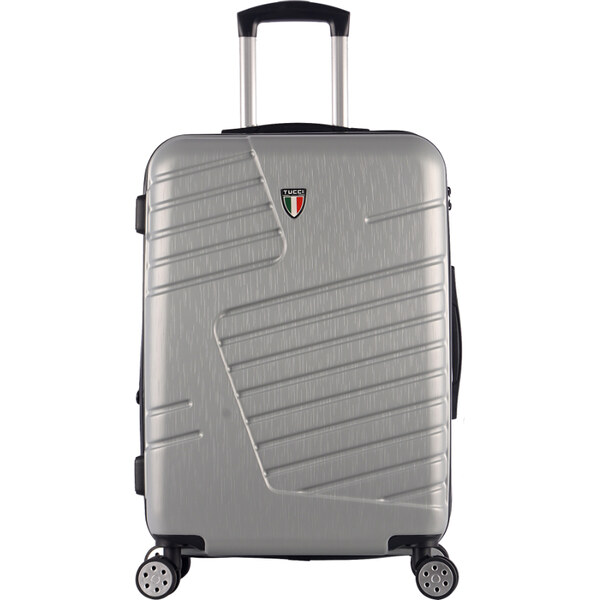 cestovný kufr TUCCI Boschetti T-0278/3-M ABS - strieborná 62194477