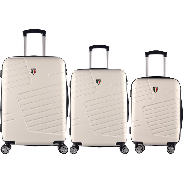Sada cestovných kufrů TUCCI Boschetti T-0278/3 ABS - biela 62194482