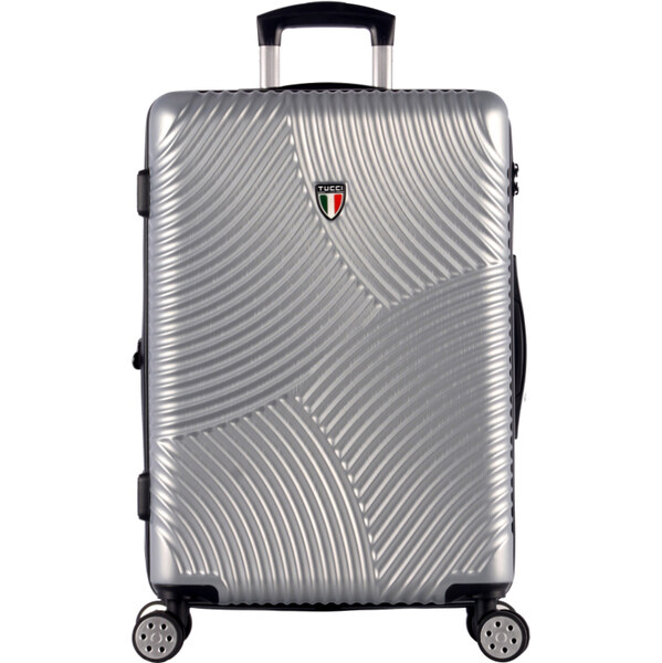 cestovný kufr TUCCI Srotolare T-0277/3-L ABS - strieborná 62194552