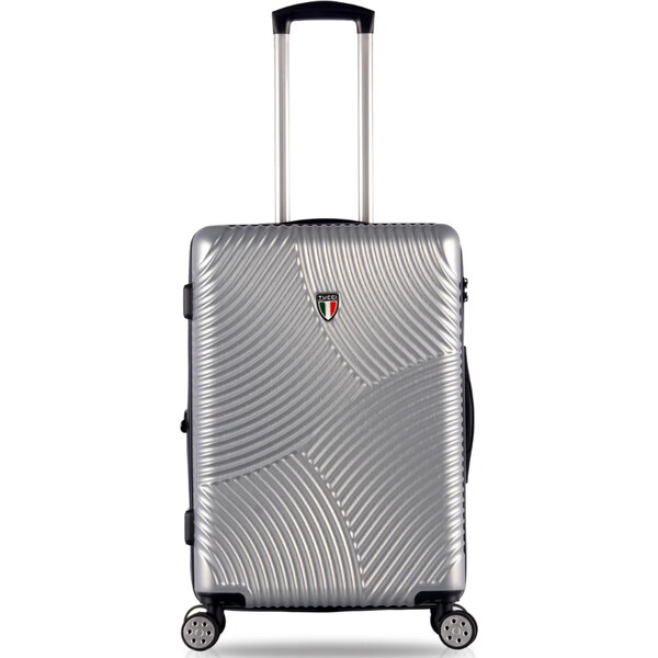 kabinová batožina TUCCI Srotolare T-0277/3-S ABS - strieborná 62194566