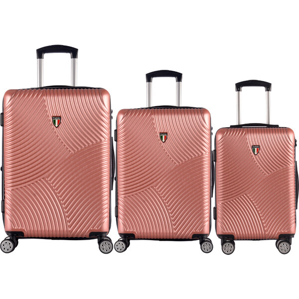 Sada cestovných kufrů TUCCI Srotolare T-0277/3 ABS - růžová 62194570