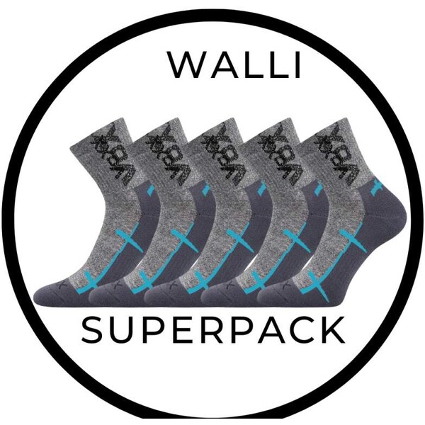 SUPERPACK - WALLI športové ponožky so striebrom VoXX - 5 párů Sv. sivá 47177933
