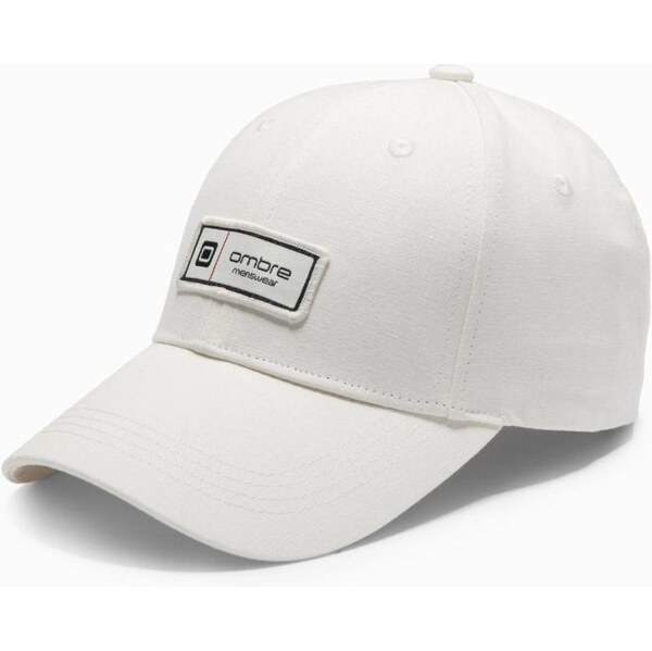 Ombre Clothing Krémová šiltovka s nášivkou V4 ACCS-0103 62197074
