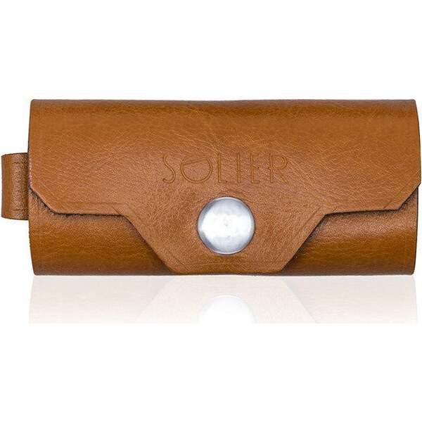 Kožená hnedá peňaženka na kľúče SOLIER SA11 camel 3568719