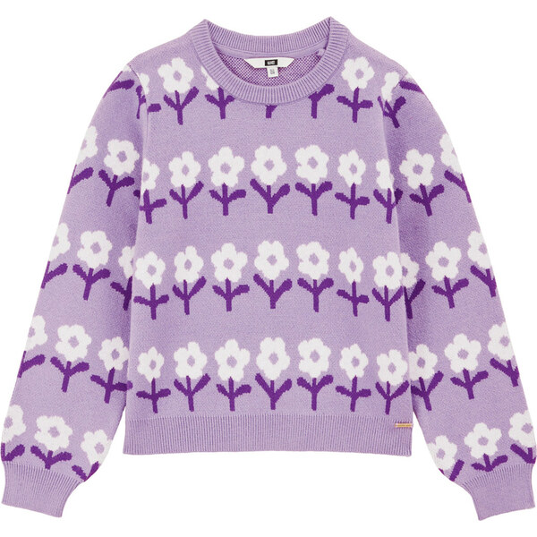 WE Fashion Sveter fialová / černicová / biela 62203617