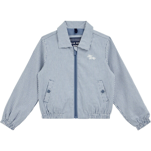 WE Fashion Prechodná bunda modrosivá / biela 63135014