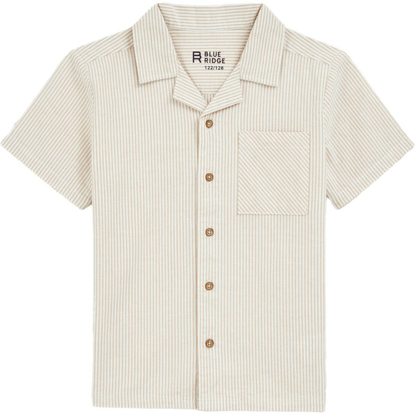 WE Fashion Košeľa béžová / biela 62477693