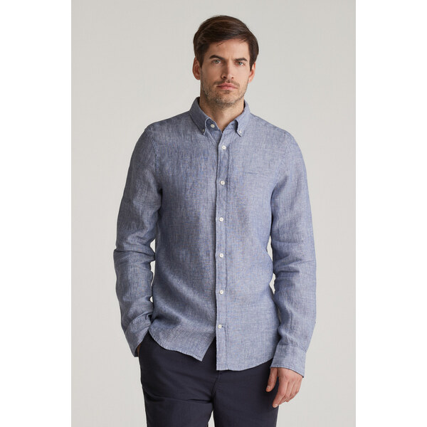 KOŠEĽA GANT SLIM LINEN SHIRT DUSTY NAVY 62201171