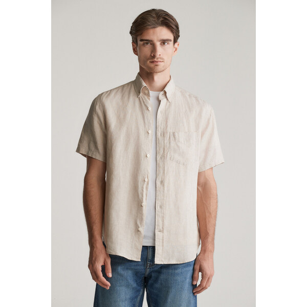 KOŠEĽA GANT REG LINEN SS SHIRT DRY SAND 62201170