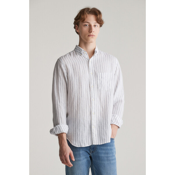 KOŠEĽA GANT REG LINEN STRIPE SHIRT WHITE 62201172