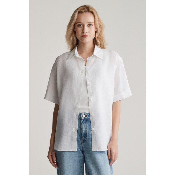 KOŠEĽA GANT REL LINEN SS SHIRT WHITE 62201189