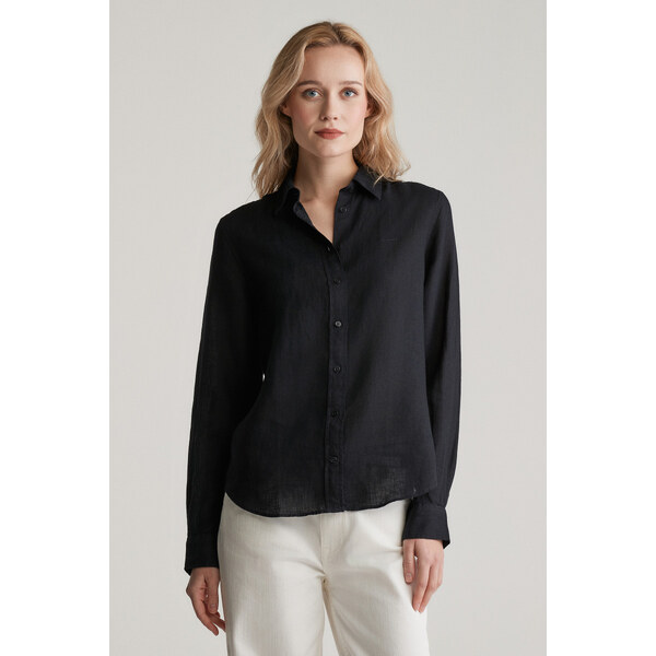 KOŠEĽA GANT REG LINEN SHIRT BLACK 62201193