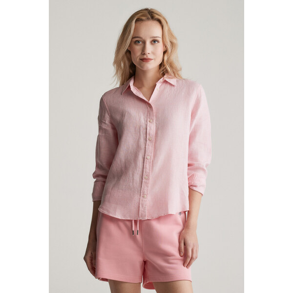 KOŠEĽA GANT REG LINEN SHIRT GERANIUM PINK 62201195