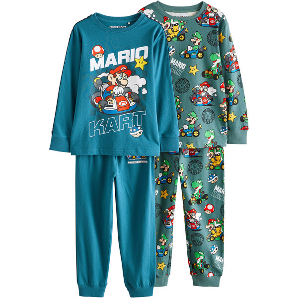 Next Pyžamo modrá / zelená / červená / biela 62204014