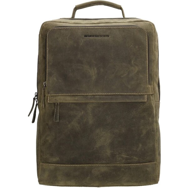 Hide & Stitches Zelený ruksak na notebook z pravej kože Sirius 62219317