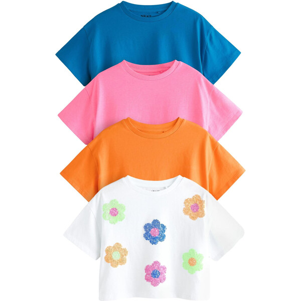 Next Tričko kobaltovomodrá / oranžová / svetloružová / biela 62225636