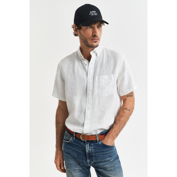 KOŠEĽA GANT REG LINEN SS SHIRT WHITE 62226307