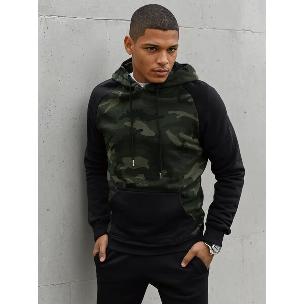 BASIC Čierna mikina s camo vzorom BX5485 36875229