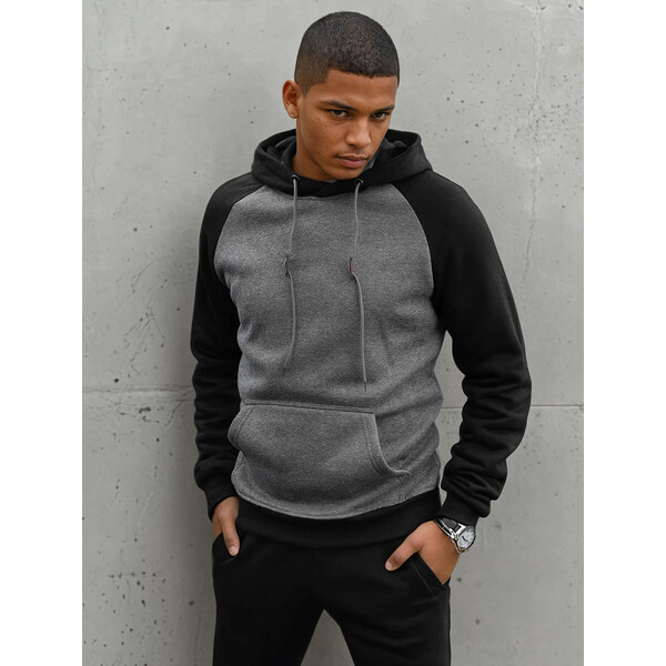 BASIC Tmavosivá mikina s kapucňou BX5489 36982454