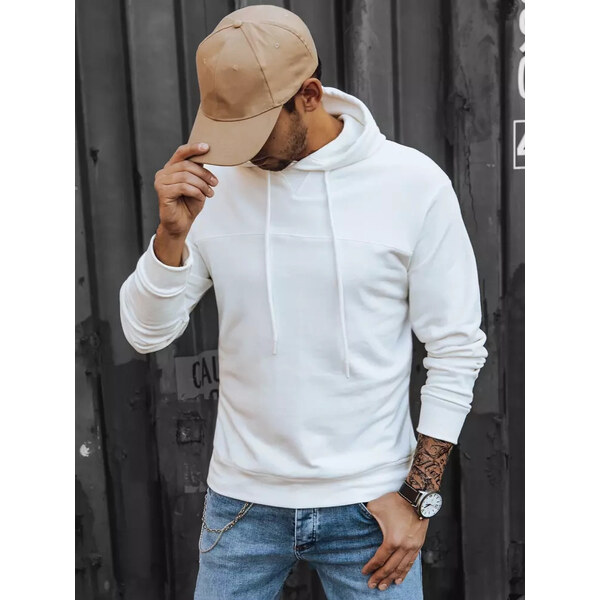 Biela pánska basic mikina BX5472 37113382