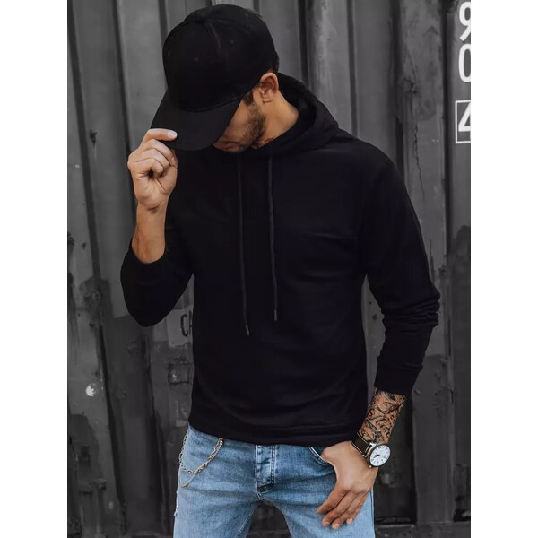 Čierna pánska basic mikina BX5473 37113383