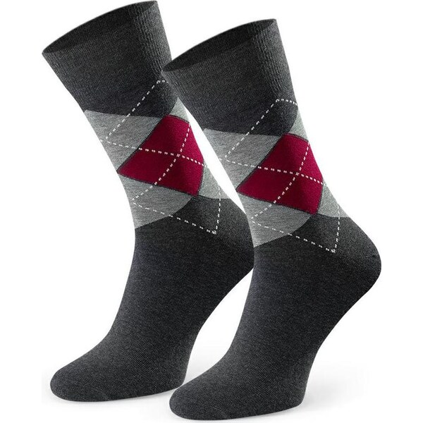 BASIC Tmavosivé pánske vzorované ponožky Art.056 IC253, GRAPHITE 62231543