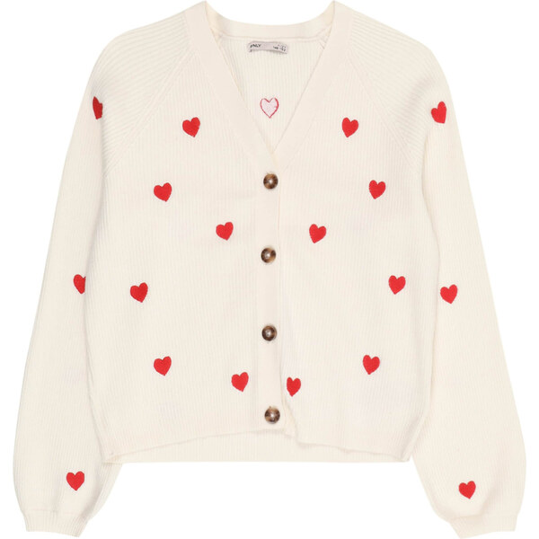 ONLY GIRLS Kardigán KOGDana krémová / červená 66139335