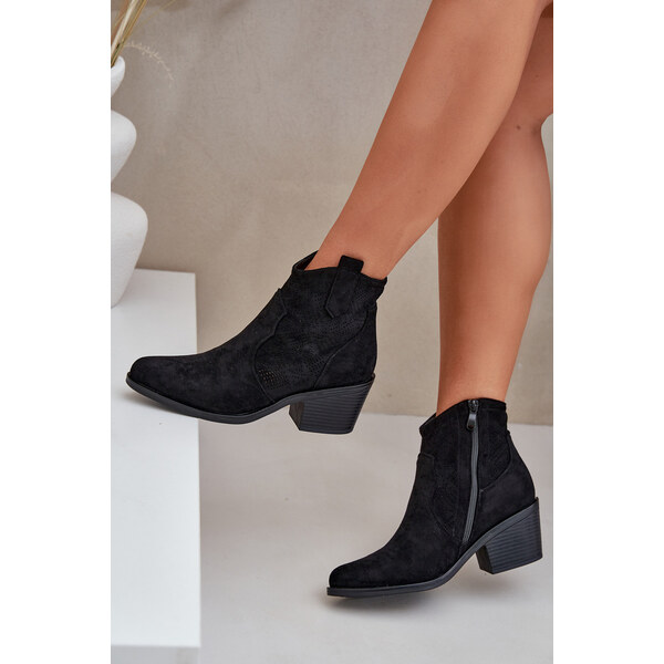 S. BARSKI Dierované Kovbojské Čižmy Na Zips Eko Semišové S.Barski 64672353