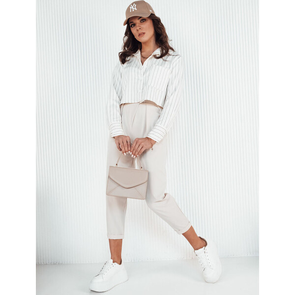 BASIC Béžové nohavice s vysokým pásom BAFROT UY1889 49401417