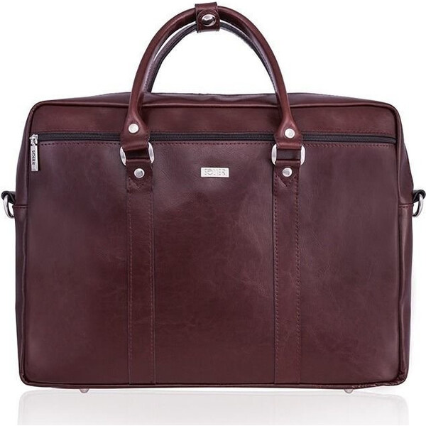 Pánska kožená bordová taška SOLIER (SL03 BROWN-MAROON) 784456