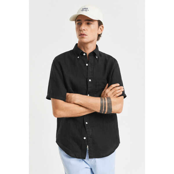 KOŠEĽA GANT REG GMNT DYED LINEN SS SHIRT BLACK 62252897