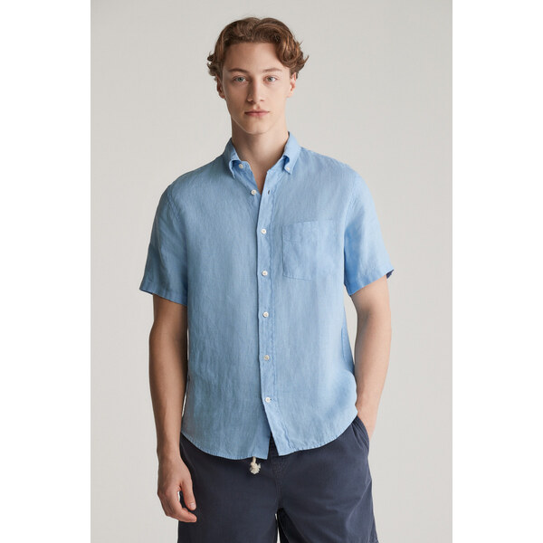 KOŠEĽA GANT REG GMNT DYED LINEN SS SHIRT CAPRI BLUE 62252898