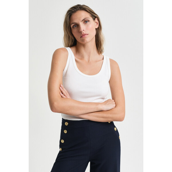 TOP GANT SLIM RIBBED TANK TOP WHITE 62252919