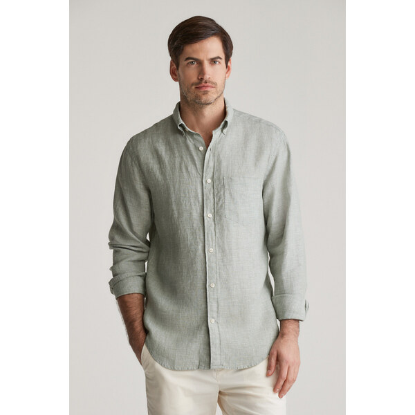 KOŠEĽA GANT REG LINEN SHIRT KALAMATA GREEN 62252905