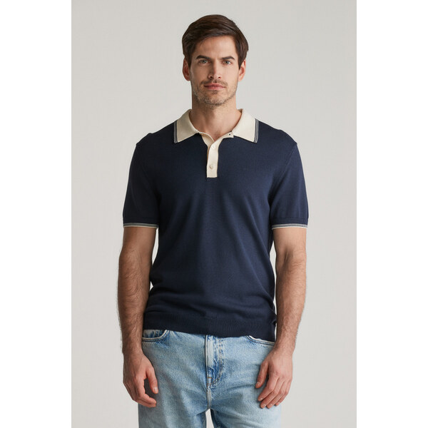 SVETER GANT MODAL BLEND SS POLO EVENING BLUE 62252948