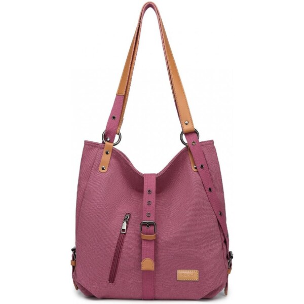 KONO Kabelka nositeľná ako batoh, veľká, látková, bordová 62256114