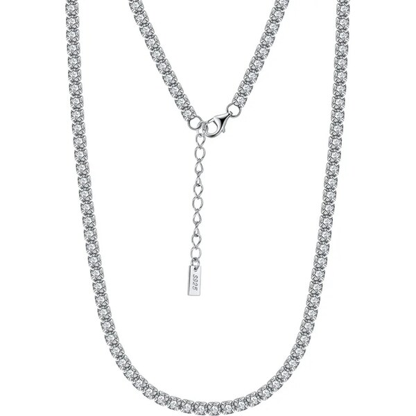 MAJYA Strieborná tenisová retiazka AMELIA 55+5 cm | šírka 4 mm 11525 64582401