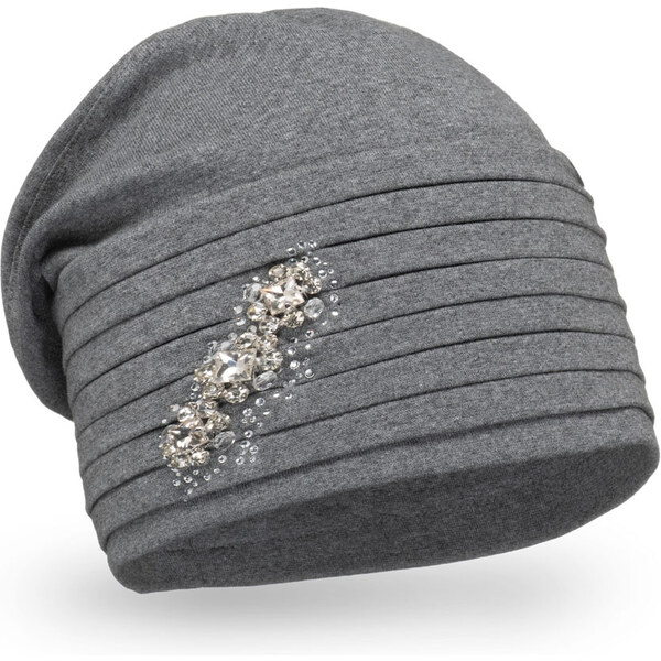Bavlnená dámska čiapka Krumlovanka W-0852/694 sivá 66926204