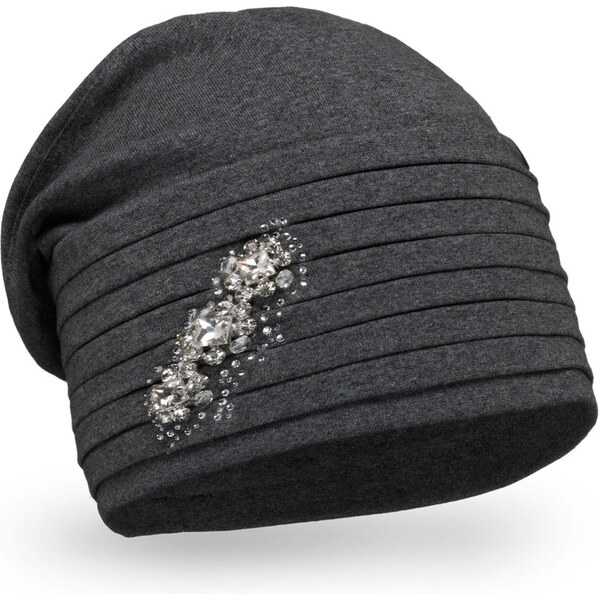 Dámska bavlnená čiapka Krumlovanka W-0852/693 tmavo šedá 66926205