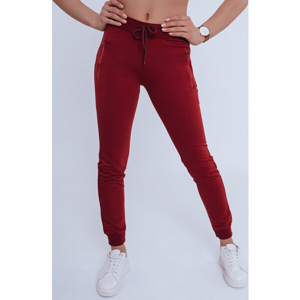 BASIC Bordó dámske tepláky so zipsami UY0823 23218140