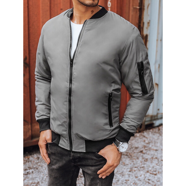 BASIC Šedý klasický bomber TX3824 27030728
