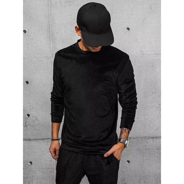 Čierna velúrová basic mikina BX5534 37146247