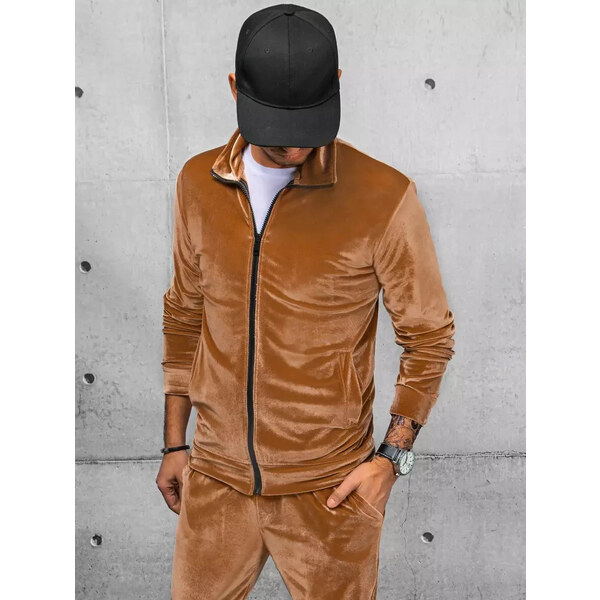 BASIC Karamelová velúrová mikina na zips BX5539 37146252