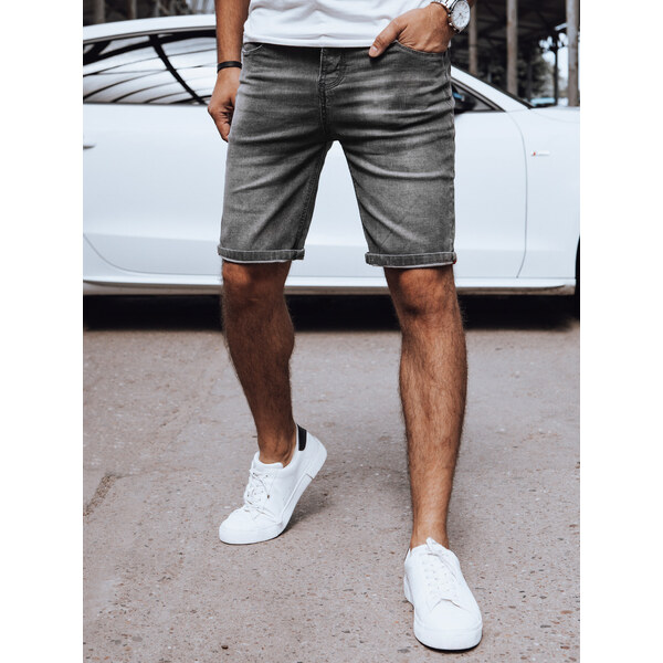 BASIC Tmavosivé džínsové pánske kraťase Dstreet SX2398 56217194