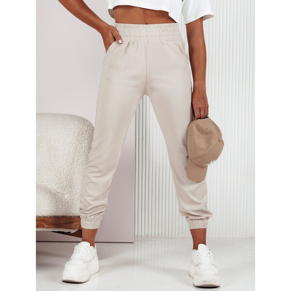 BASIC Dámske béžové tepláky FASHIONCORE UY2159 58241834